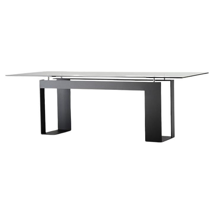 Miles Glass Dining Table, Designed by Giulio Mancini, Made in Italy 
