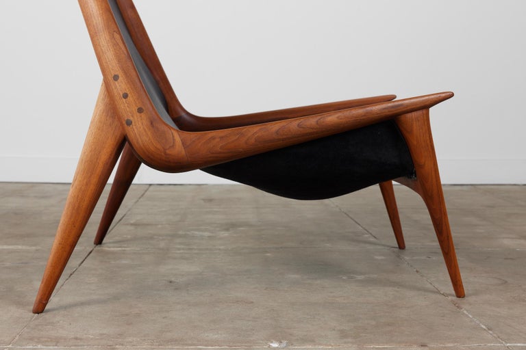 Miles Karpilow Studio Craft Leather Lounge Chair For Sale at 1stDibs