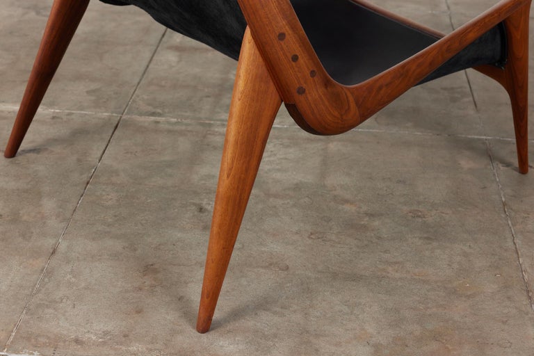 Miles Karpilow Studio Craft Leather Lounge Chair For Sale at 1stDibs