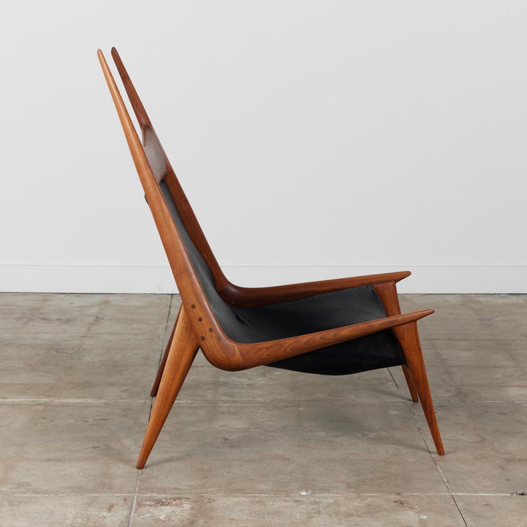 Miles Karpilow Studio Craft Leather Lounge Chair For Sale at 1stDibs