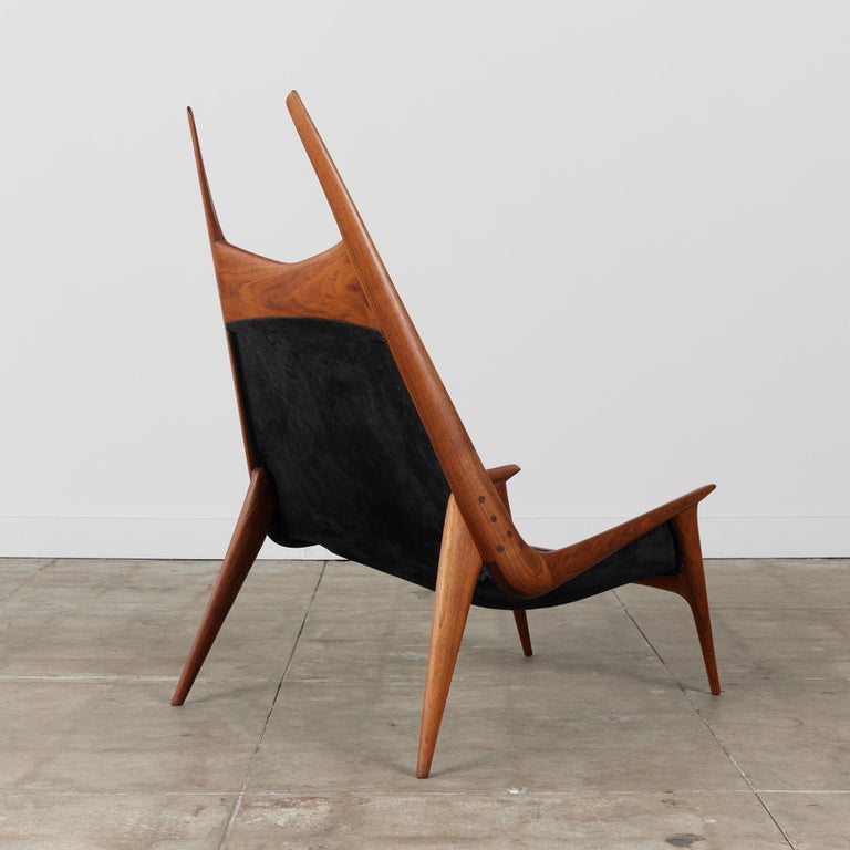 Miles Karpilow Studio Craft Leather Lounge Chair For Sale at 1stDibs