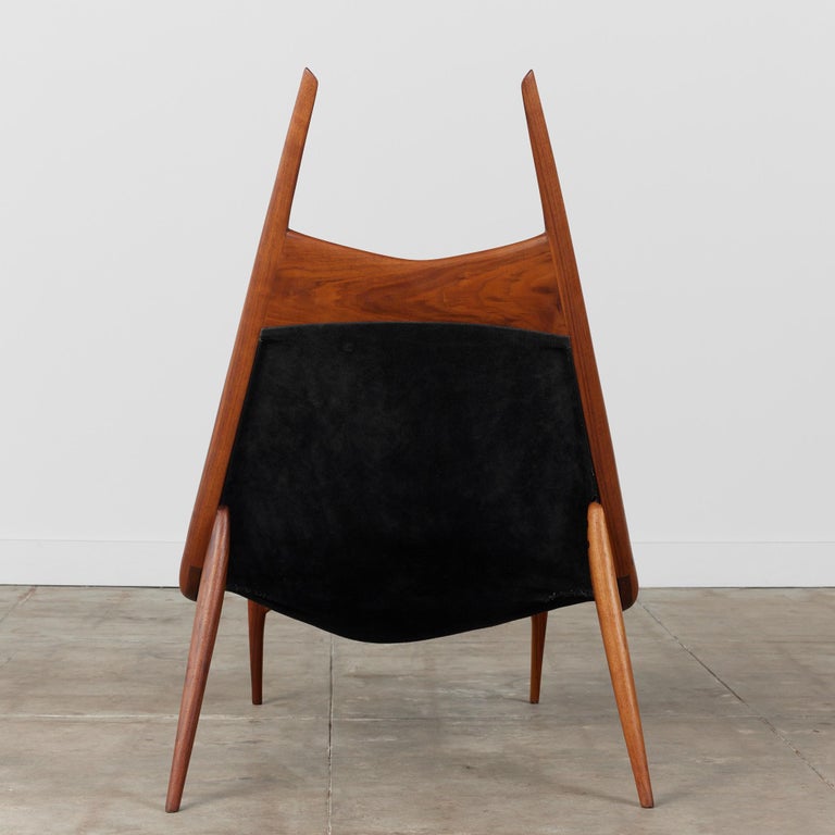Miles Karpilow Studio Craft Leather Lounge Chair For Sale at 1stDibs