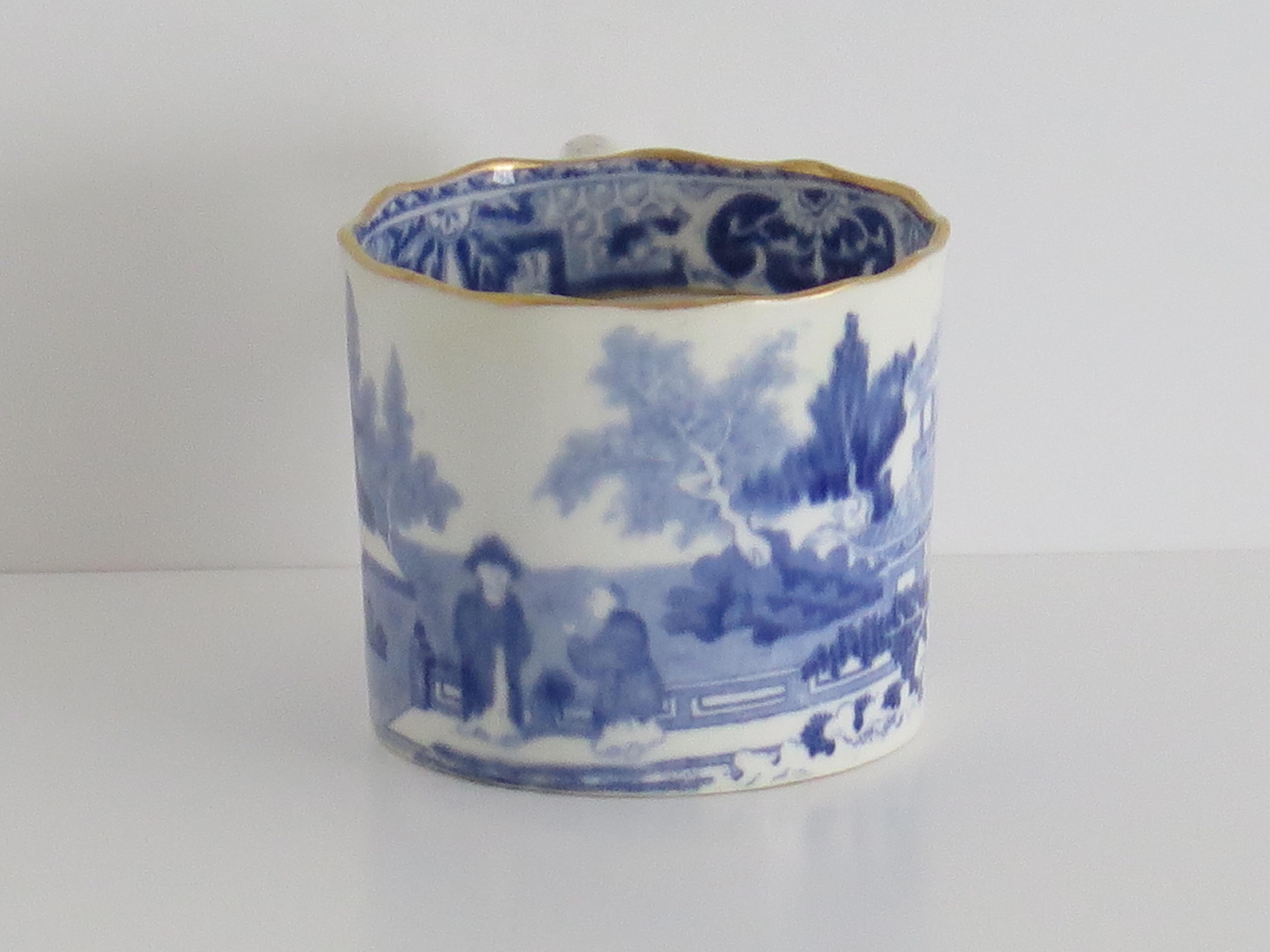 Miles Mason Coffee Can & Saucer Porcelain Chinamen on Verandah Pattern, Ca 1805 For Sale 5