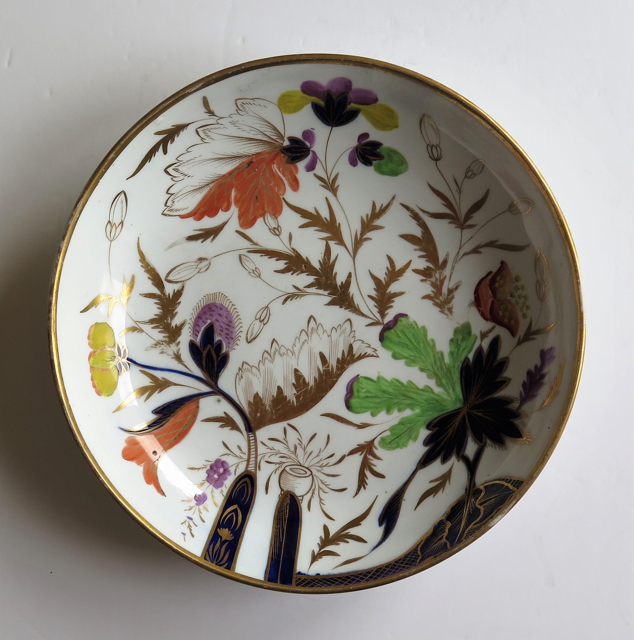 Miles Mason English Georgian Porcelain Deep Plate or Dish Hand Painted, Ca. 1806 1