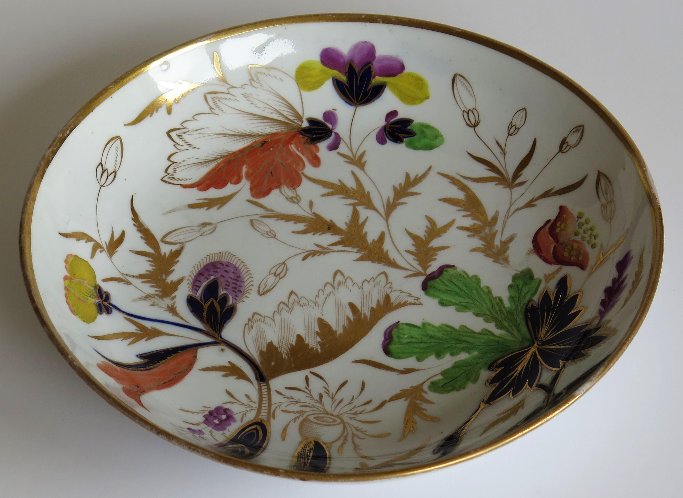 Miles Mason English Georgian Porcelain Deep Plate or Dish Hand Painted, Ca. 1806 2
