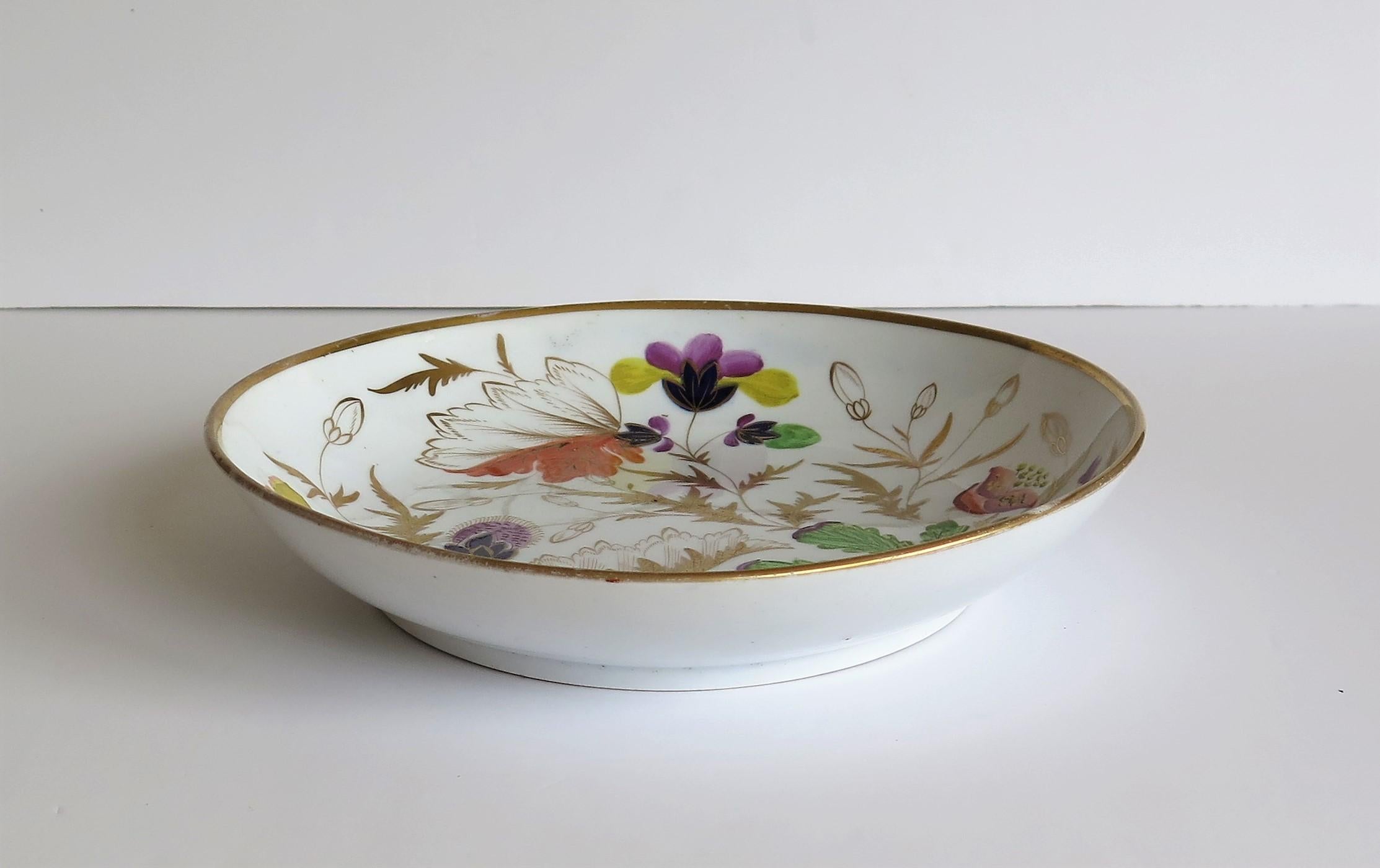 Miles Mason English Georgian Porcelain Deep Plate or Dish Hand Painted, Ca. 1806 4