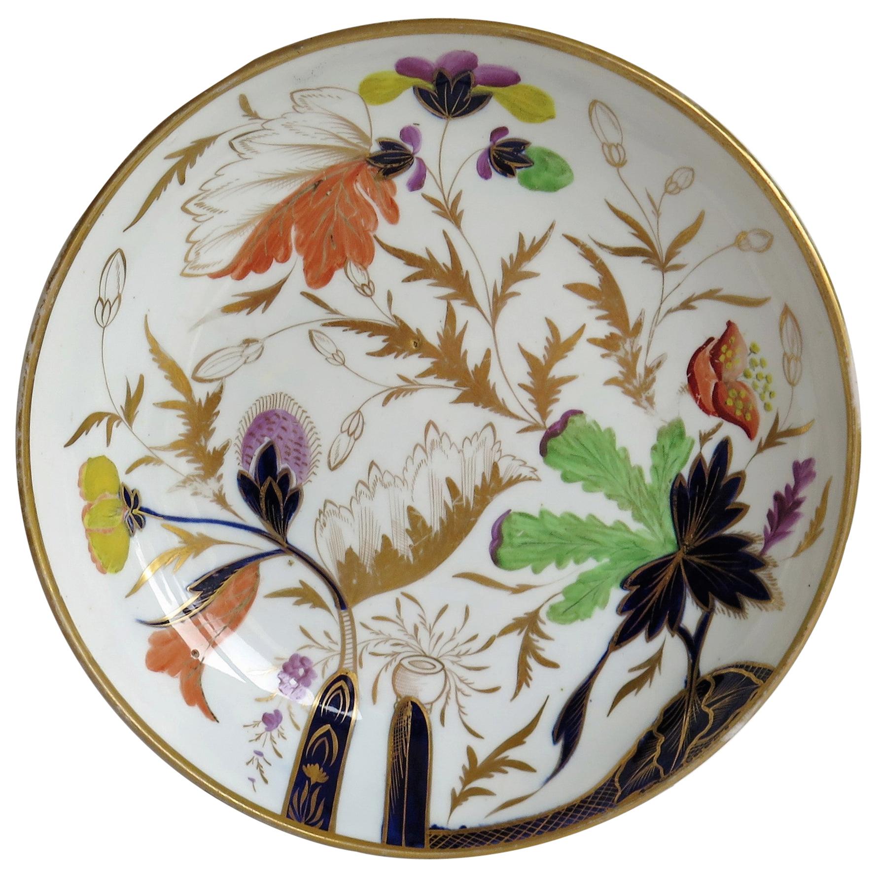Miles Mason English Georgian Porcelain Deep Plate or Dish Hand Painted, Ca. 1806