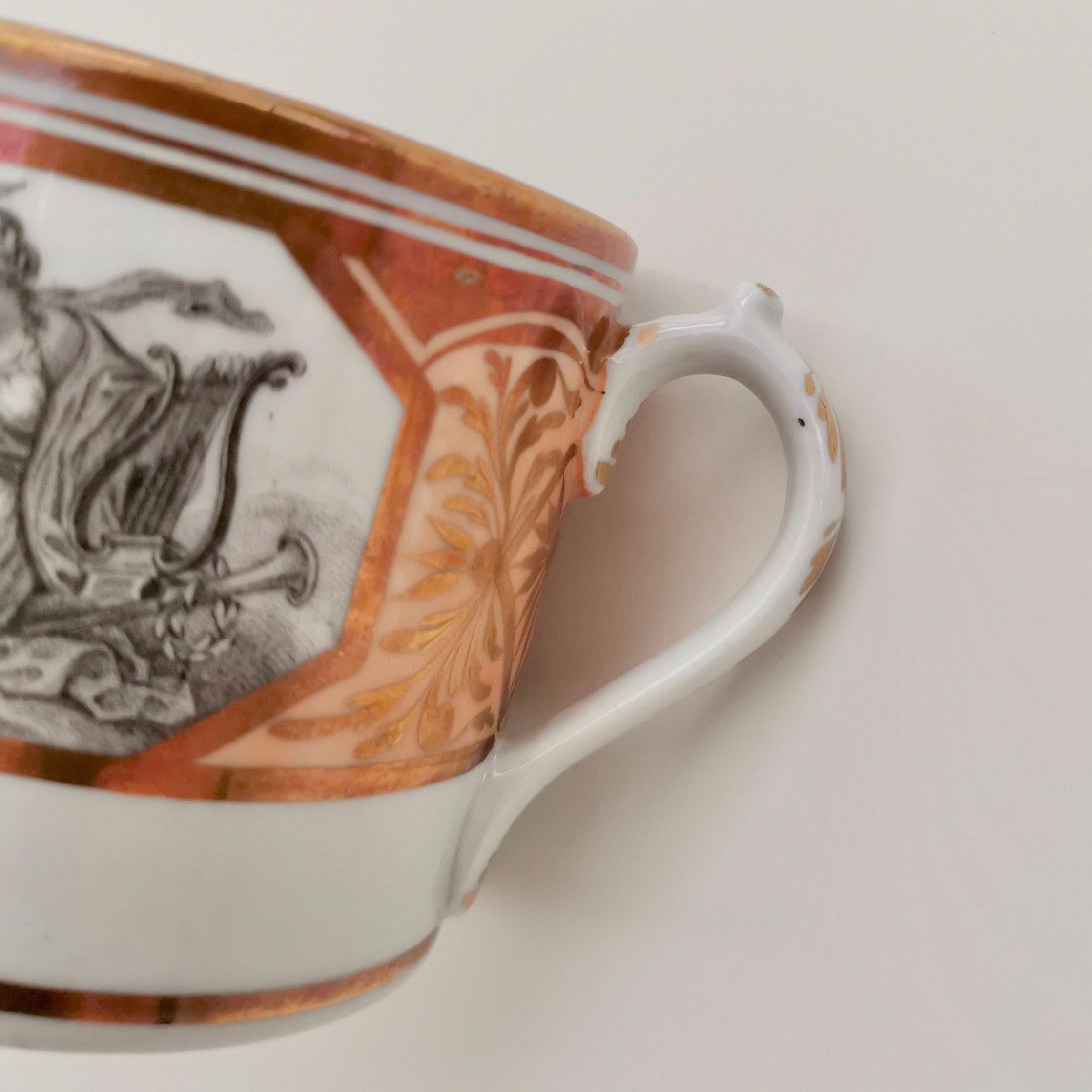 Miles Mason Orphaned Porcelain Coffee Can, Minerva and Cherubs, Regency 5