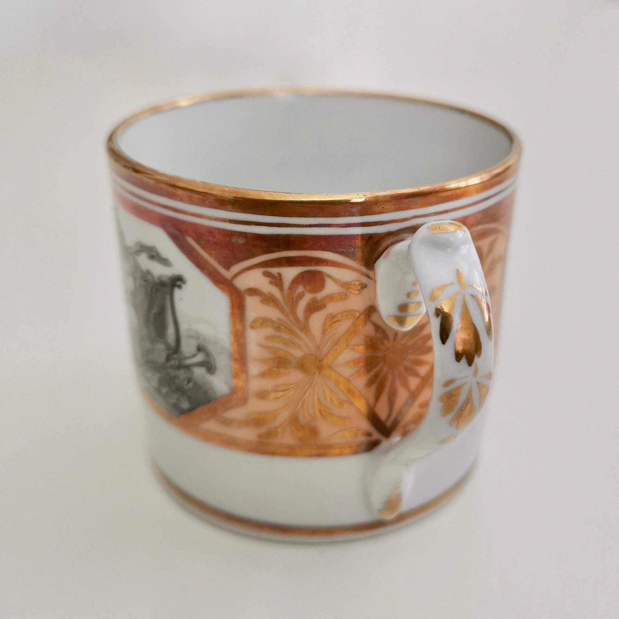 Miles Mason Orphaned Porcelain Coffee Can, Minerva and Cherubs, Regency In Good Condition In London, GB