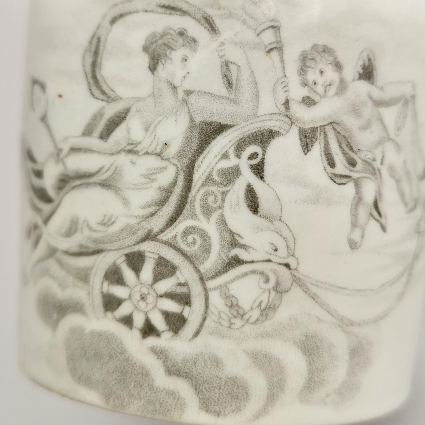 Miles Mason Orphaned Porcelain Coffee Can, White, Bat Printed Minerva In Good Condition In London, GB