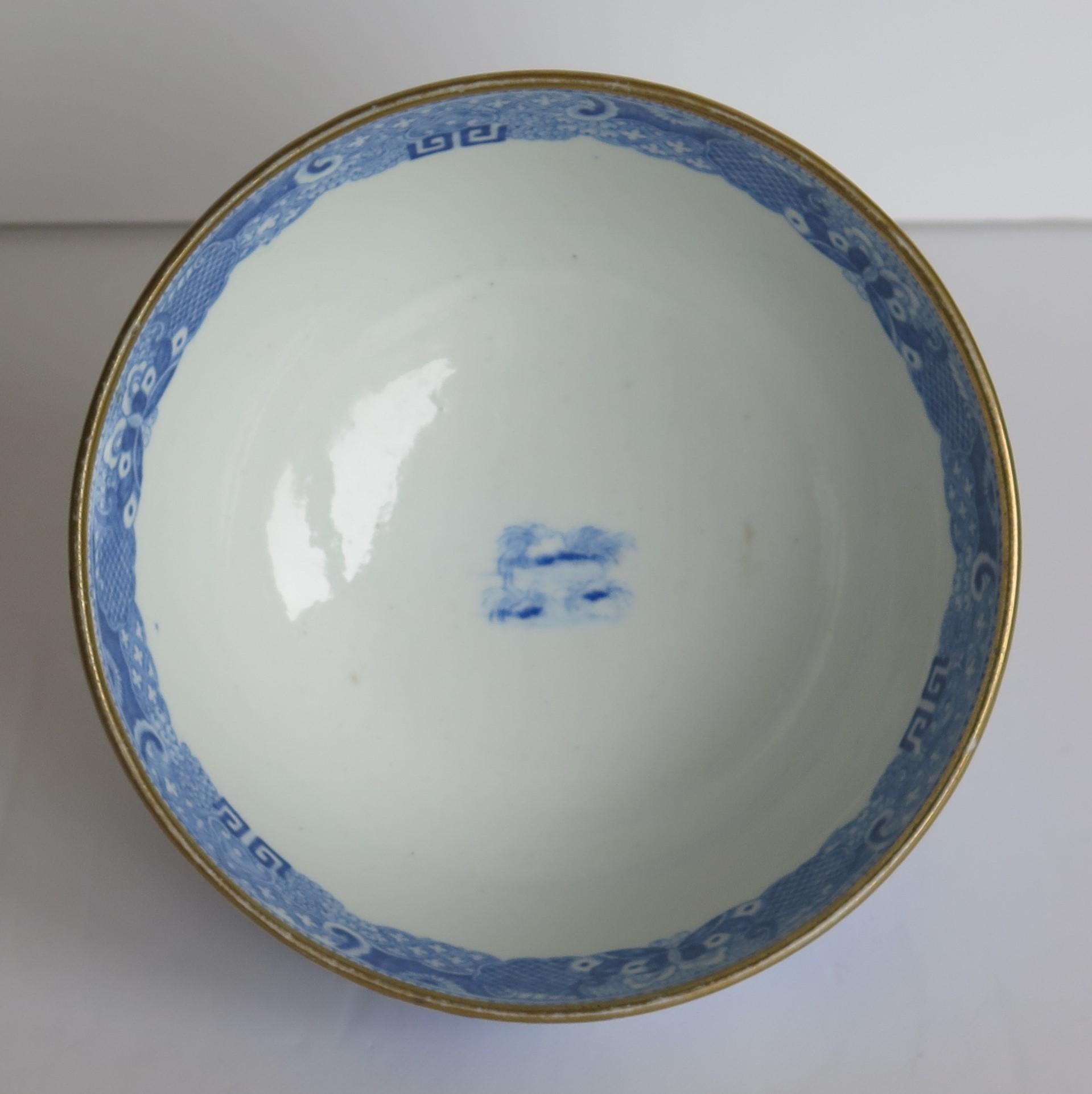 Miles Mason Porcelain Bowl Blue and White Broseley Pattern, English, circa 1805 5