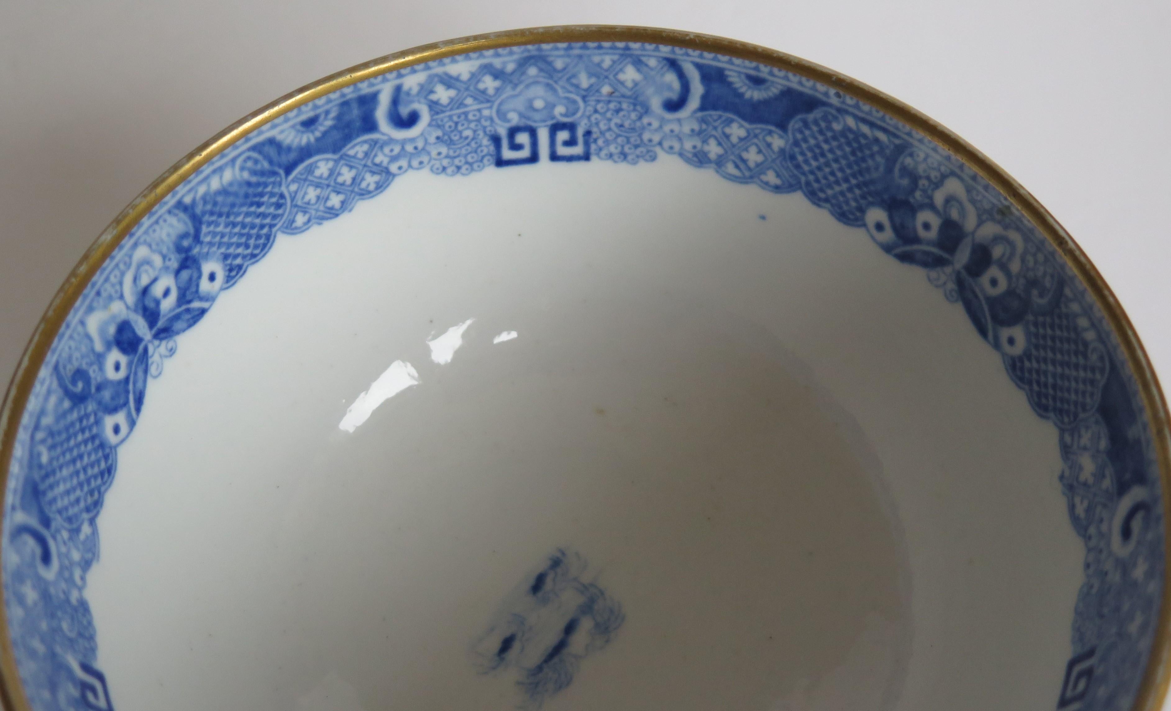 Miles Mason Porcelain Bowl Blue and White Broseley Pattern, English, circa 1805 6