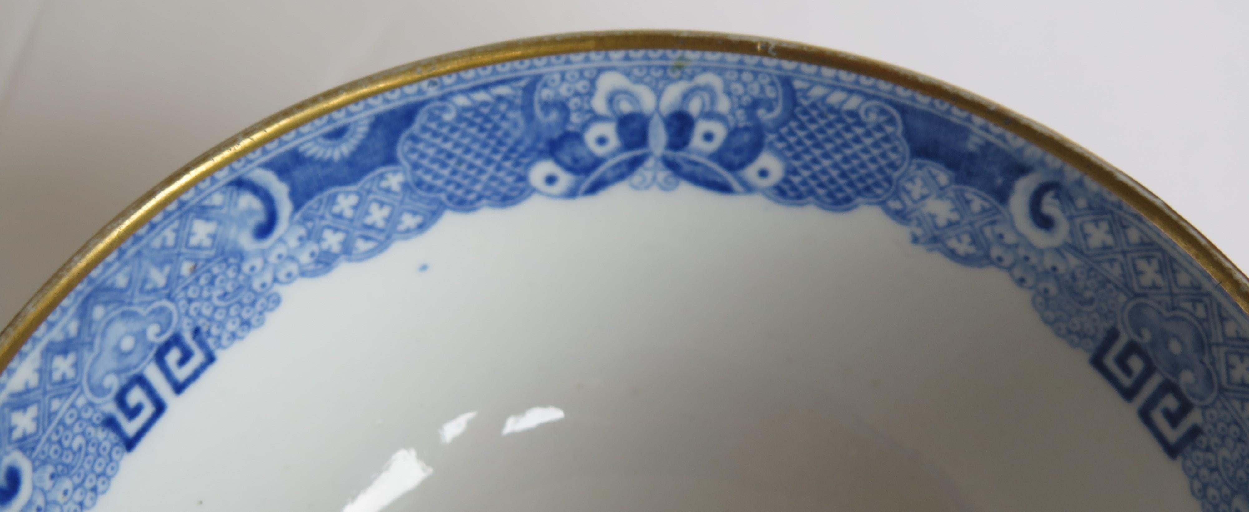 Miles Mason Porcelain Bowl Blue and White Broseley Pattern, English, circa 1805 8