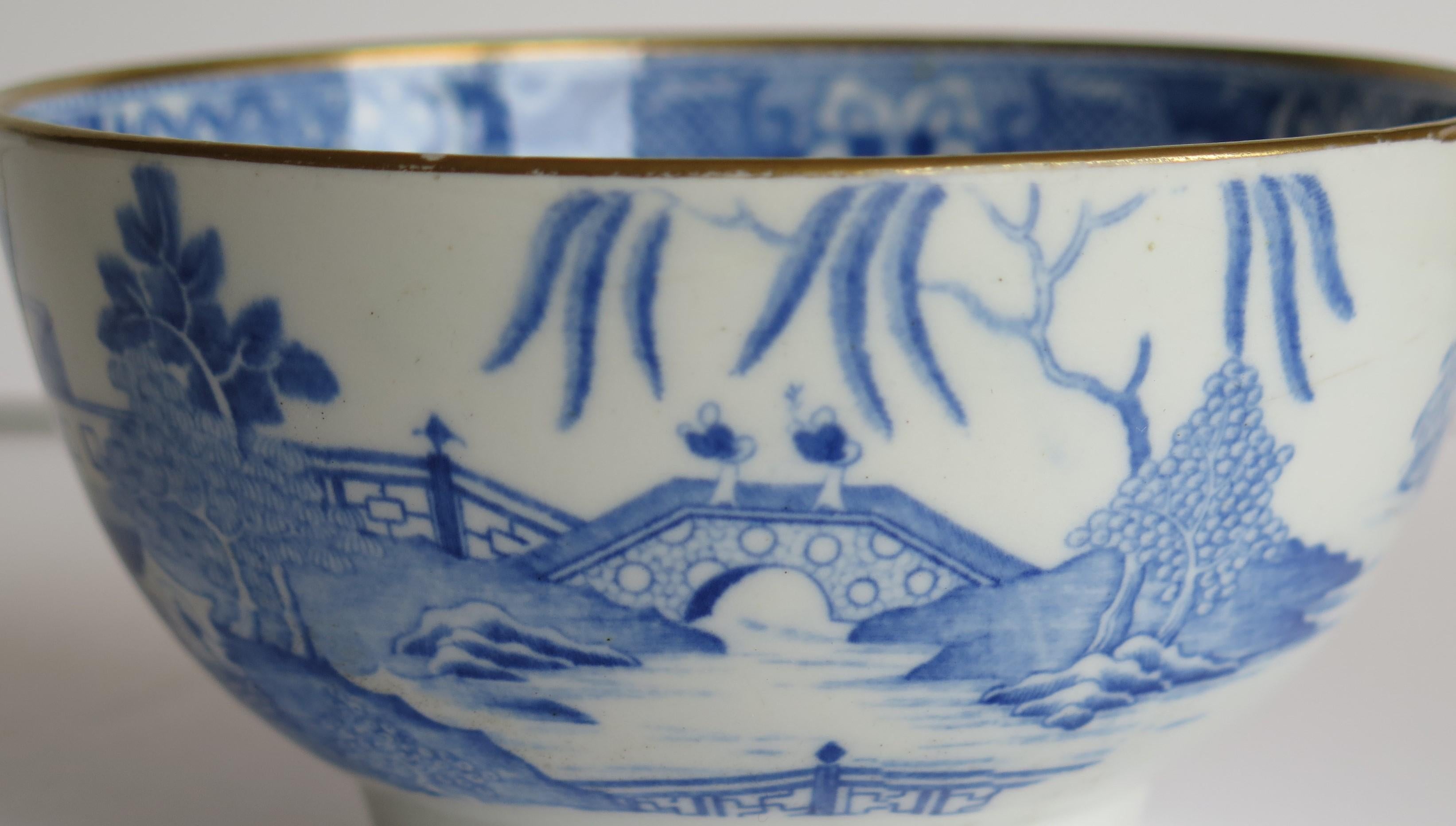 Miles Mason Porcelain Bowl Blue and White Broseley Pattern, English, circa 1805 11