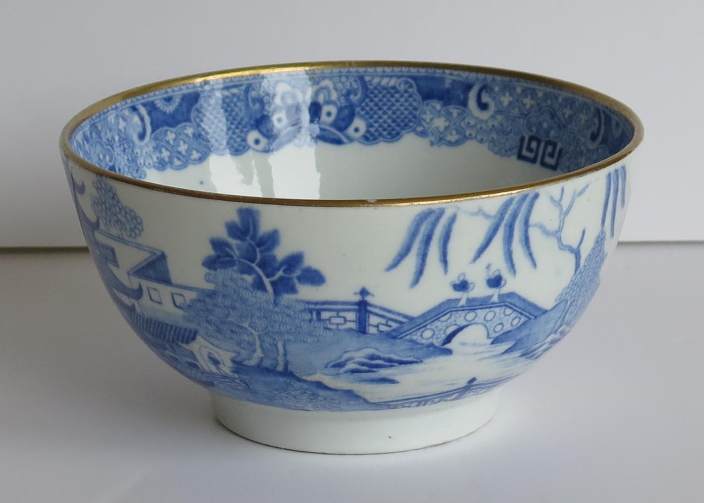 Miles Mason Porcelain Bowl Blue and White Broseley Pattern, English, circa 1805 1