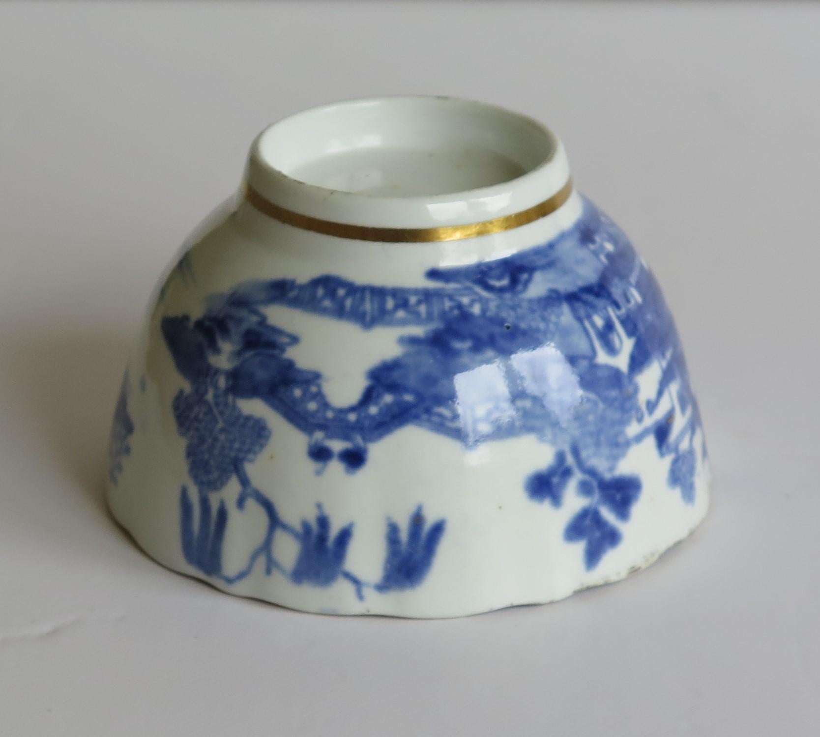 Miles Mason Porcelain Bowl Blue and White Pagoda Pattern, English, circa 1805 11