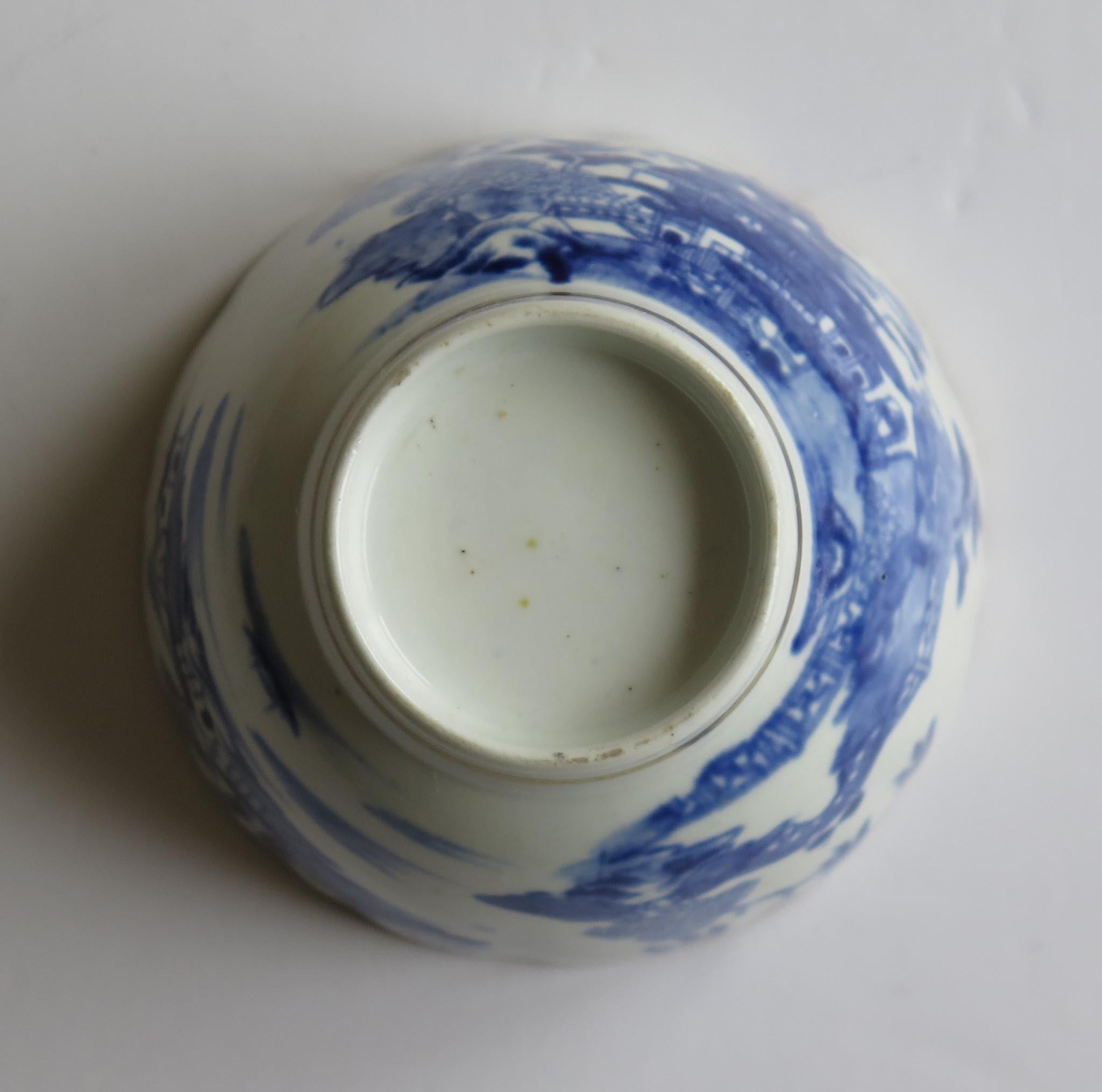 Miles Mason Porcelain Bowl Blue and White Pagoda Pattern, English, circa 1805 8