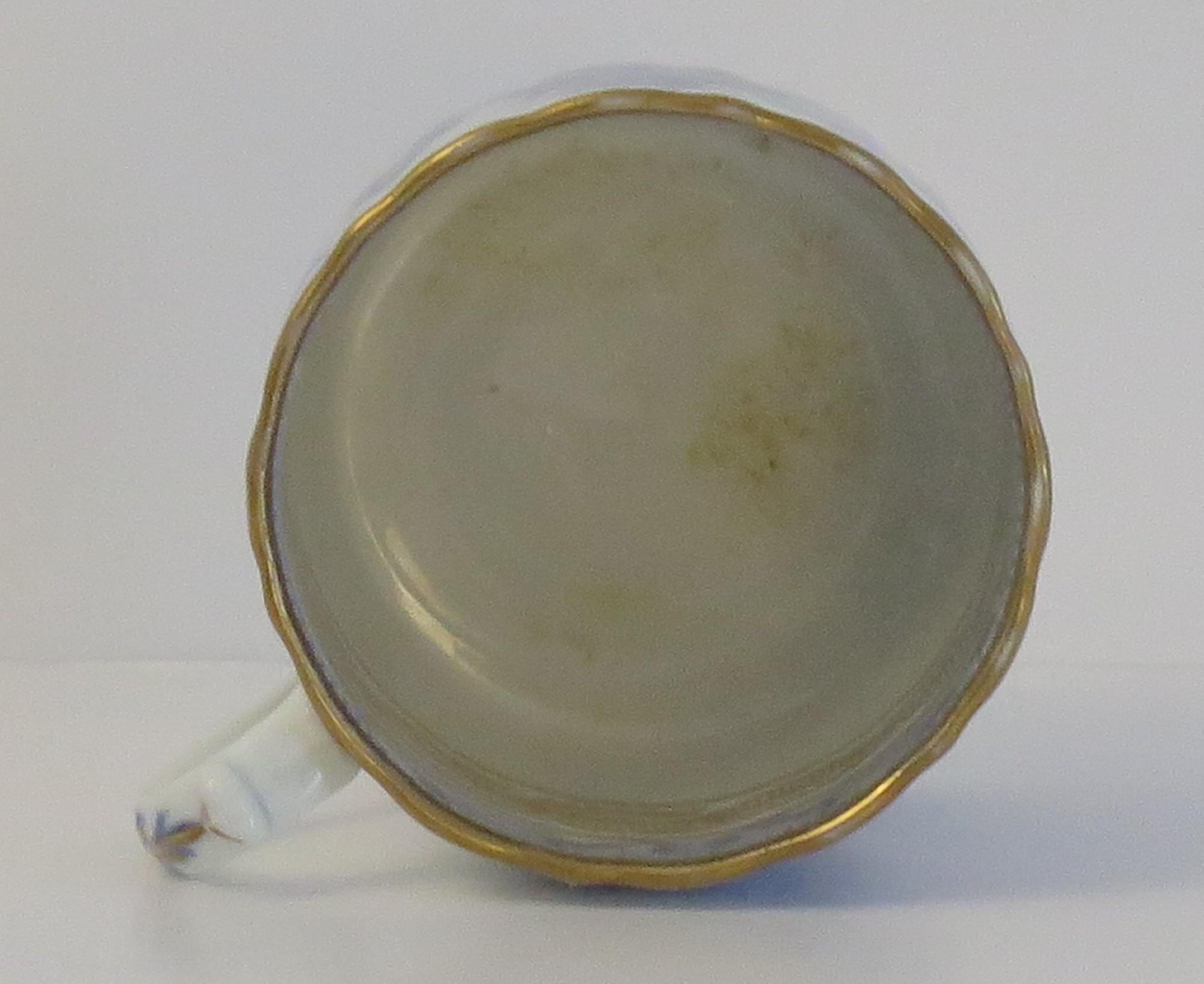 Miles Mason Porzellan Kaffeekanne Blau-Weiß Broseley Vergoldet Ptn 50, um 1808 im Angebot 1