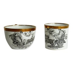 Miles Mason Porcelain Coffee Can & Tea Cup Classical Pattern No. 349, circa 1805