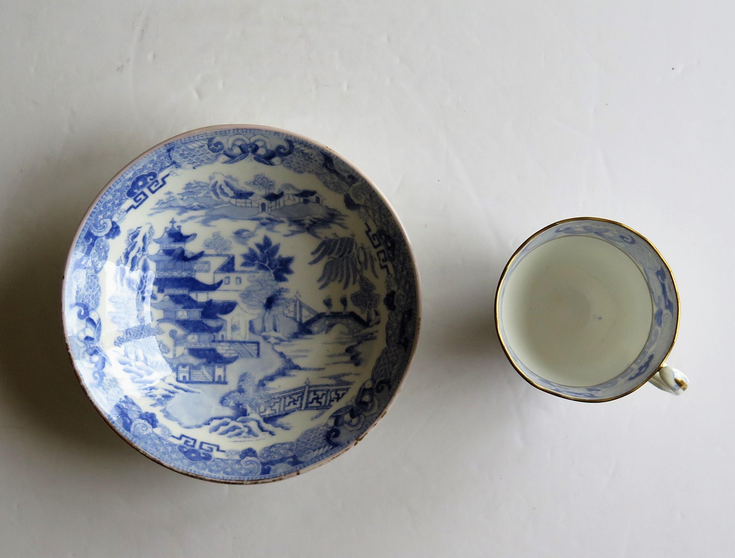 willow pattern cups and saucers