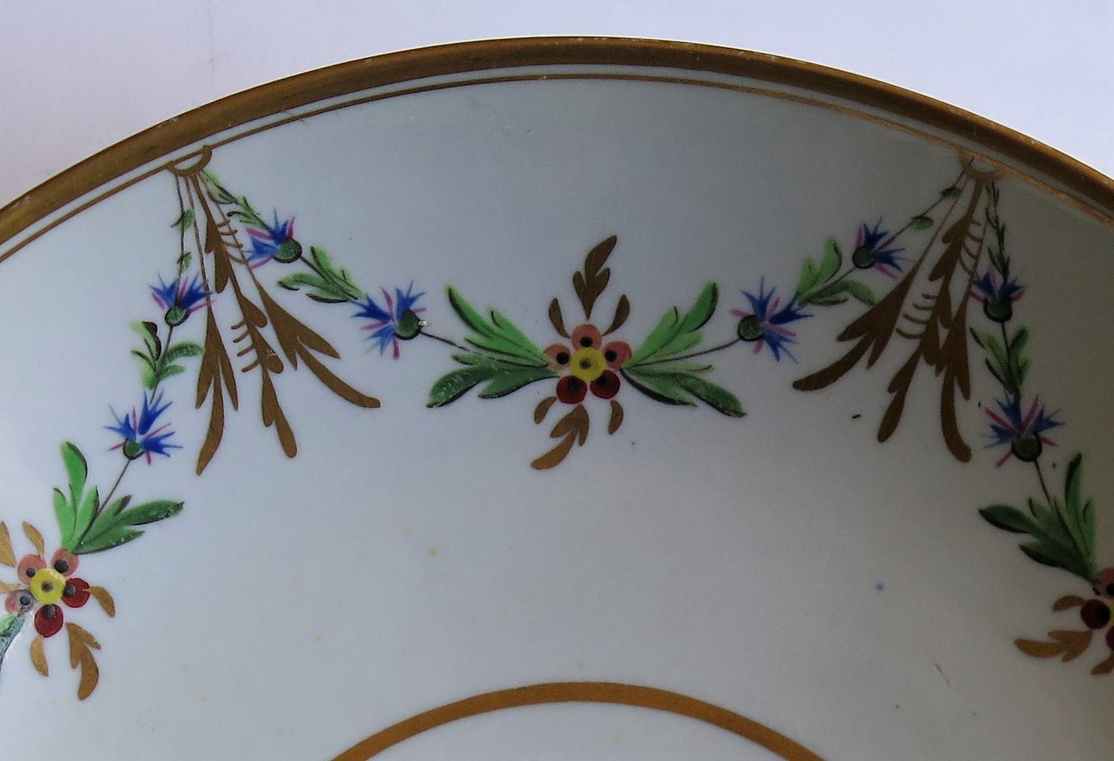 Georgian Miles Mason Porcelain Deep Plate or Dish hand painted Ptn 153, Ca 1805 For Sale 6