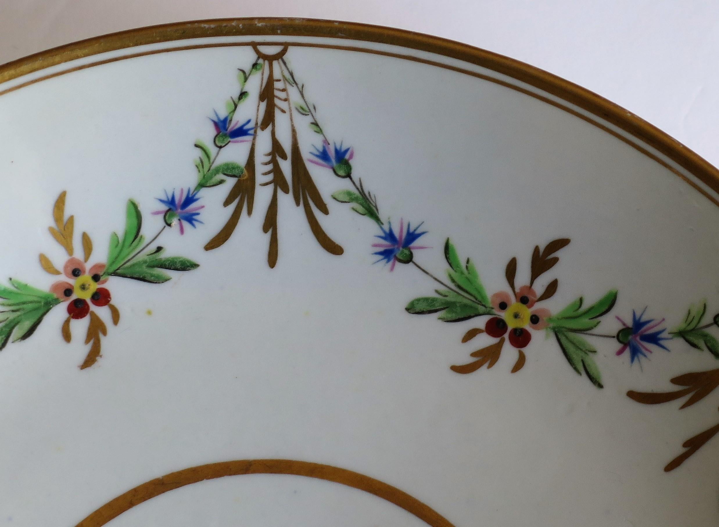 Georgian Miles Mason Porcelain Deep Plate or Dish hand painted Ptn 153, Ca 1805 For Sale 7