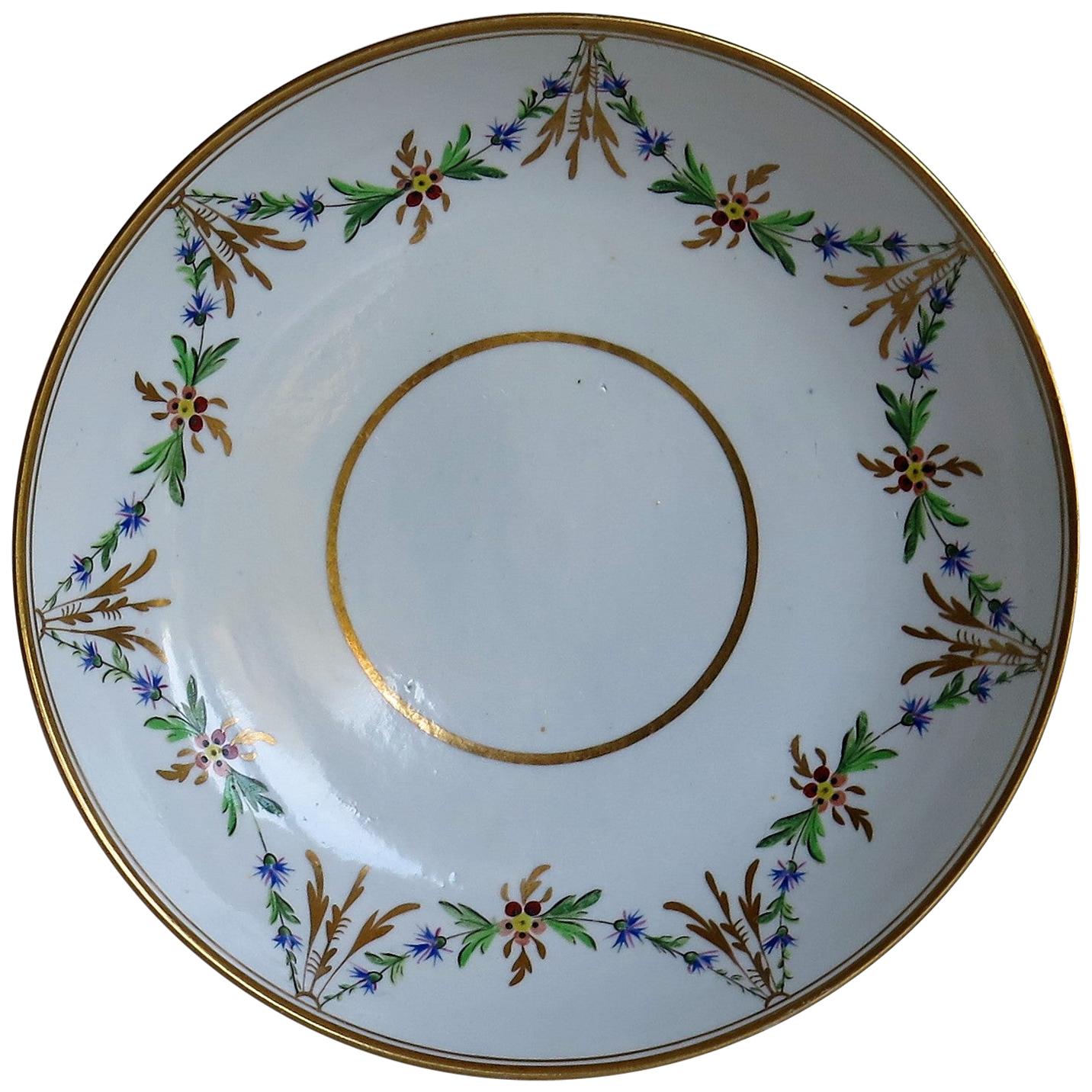Georgian Miles Mason Porcelain Deep Plate or Dish hand painted Ptn 153, Ca 1805