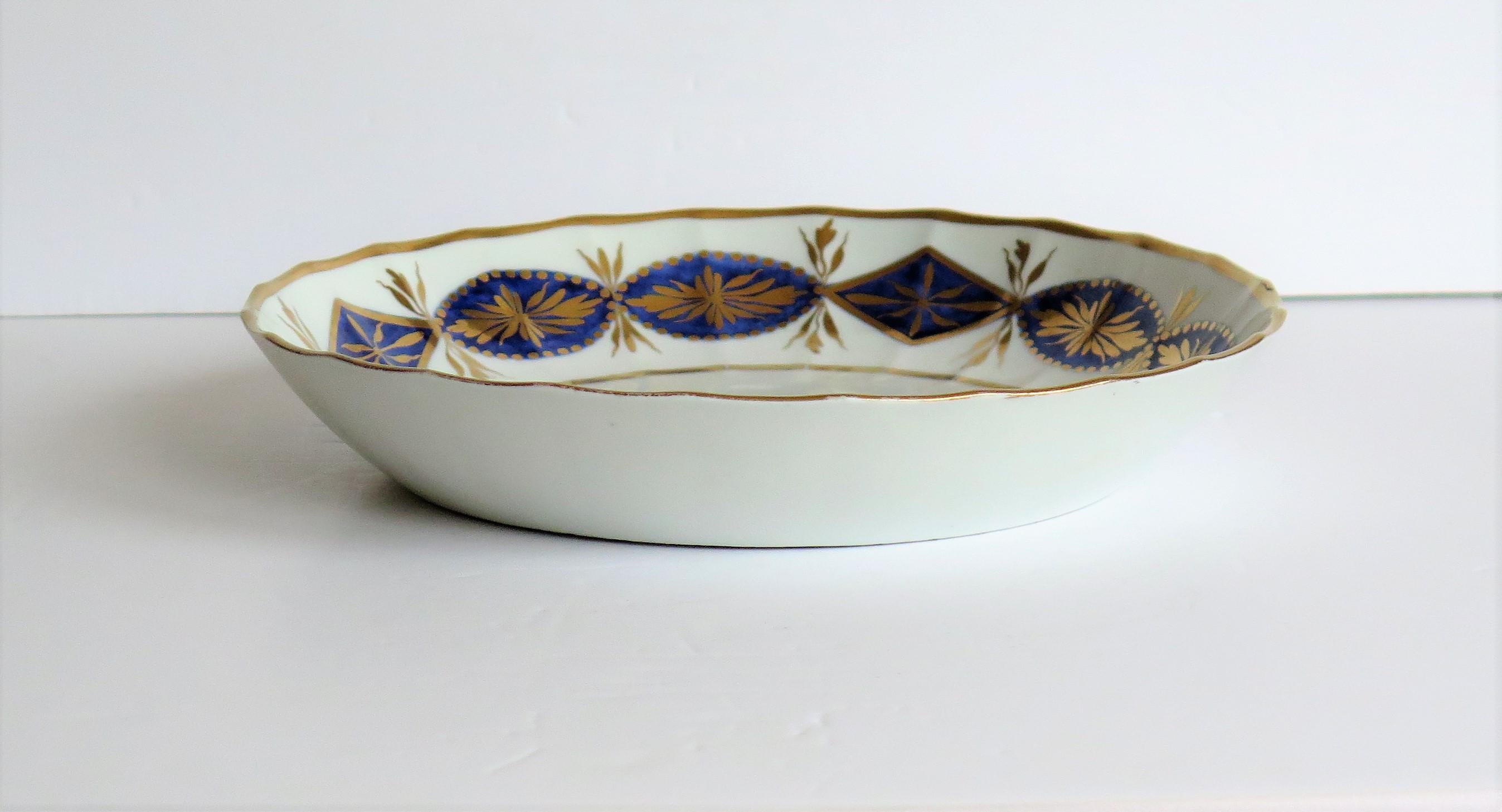 Miles Mason Porcelain Deep Plate or Dish Mazarine and Gold Pattern circa 1805 1