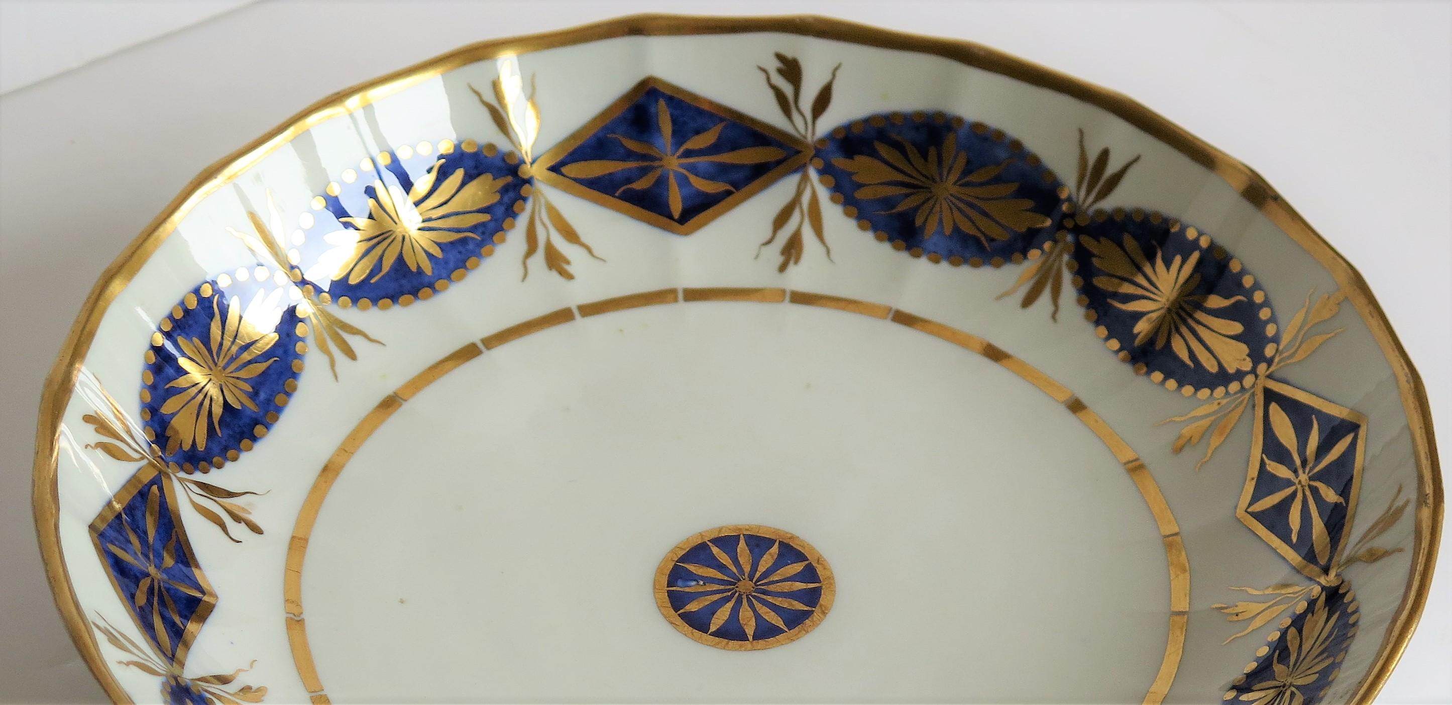 Miles Mason Porcelain Deep Plate or Dish Mazarine and Gold Pattern circa 1805 3