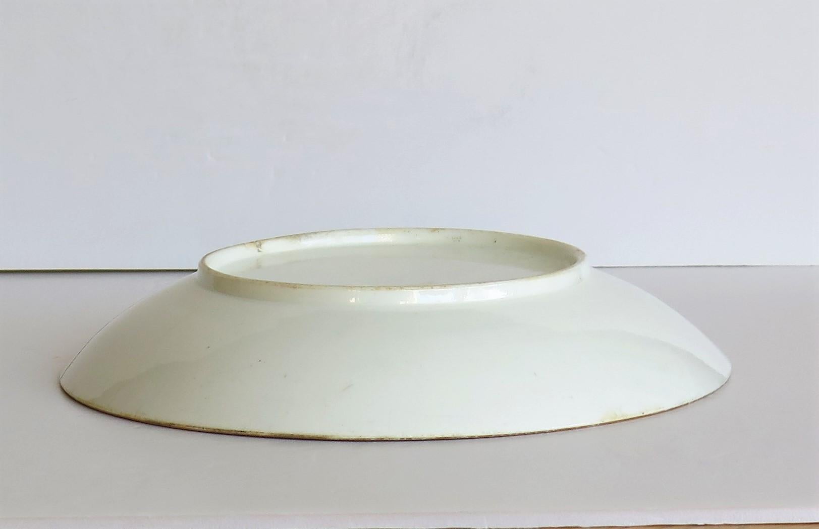 Miles Mason Porcelain Plate or Dish Blue & White Gilded Broseley Ptn, circa 1810 5