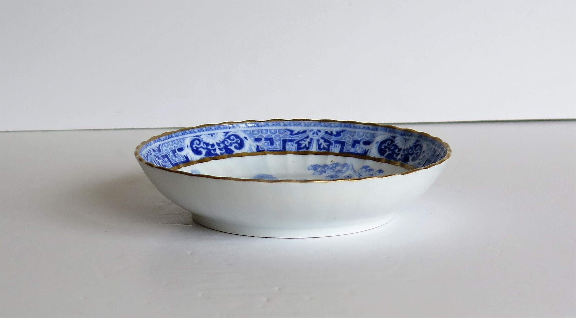 Miles Mason Saucer Dish Blue and White Porcelain Chinamen on Verandah Pattern 2
