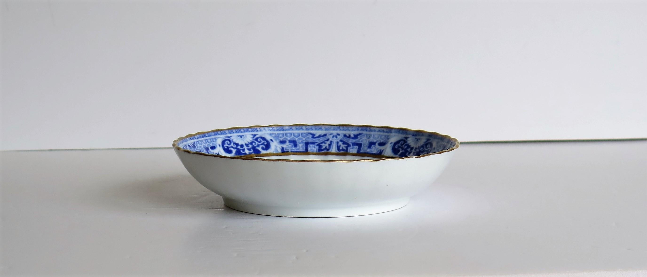 Miles Mason Saucer Dish Blue and White Porcelain Chinamen on Verandah Pattern 3