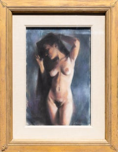 Standing Nude Woman Pastel Painting