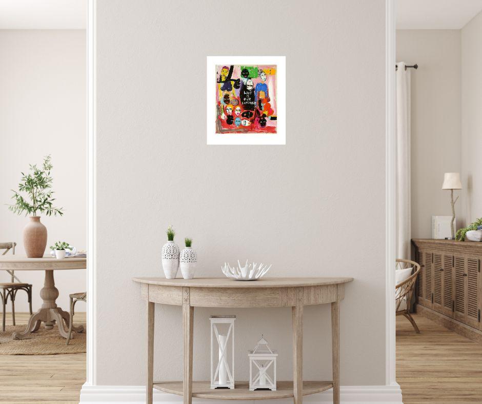 Love ist unsere Sprache (Beige), Abstract Print, von Miles Regis