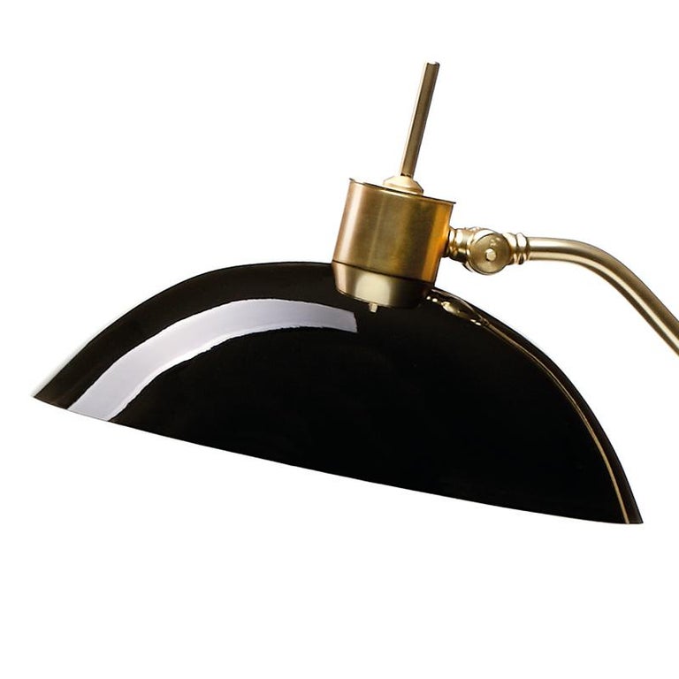 Miles Table Lamp with Black Glass Shade For Sale at 1stDibs