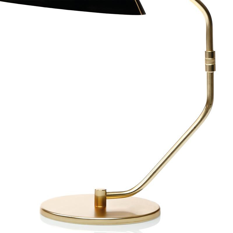 Blackened Miles Table Lamp with Black Glass Shade For Sale