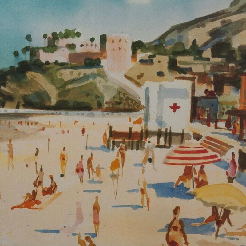 Américain Lithographie « Main Beach Laguna » de Milford Zornes, édition limitée 62 sur 250 signée en vente
