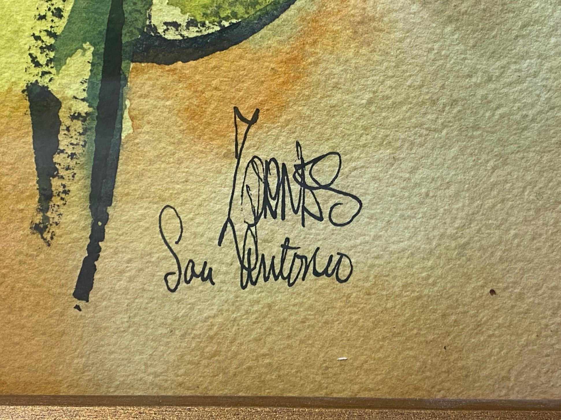Milford Zornes Pintura en acuarela original firmada por un artista californiano de mediados de siglo en venta 3