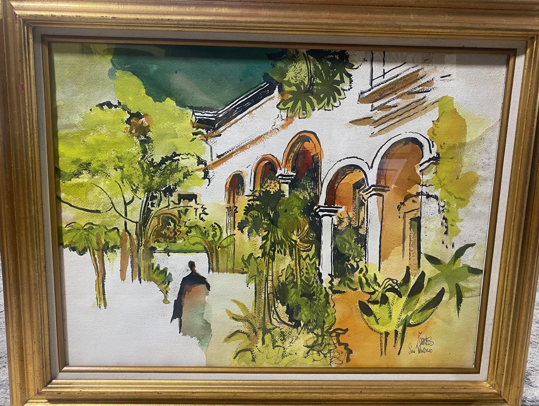Milford Zornes Pintura en acuarela original firmada por un artista californiano de mediados de siglo Moderno de mediados de siglo en venta