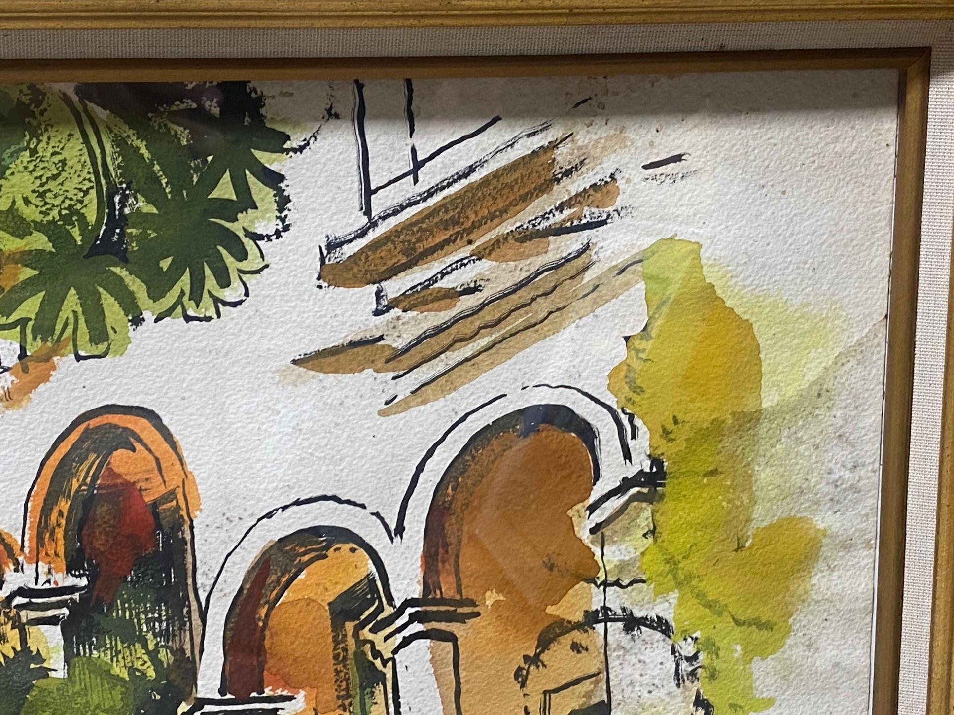 Milford Zornes Pintura en acuarela original firmada por un artista californiano de mediados de siglo siglo XX en venta