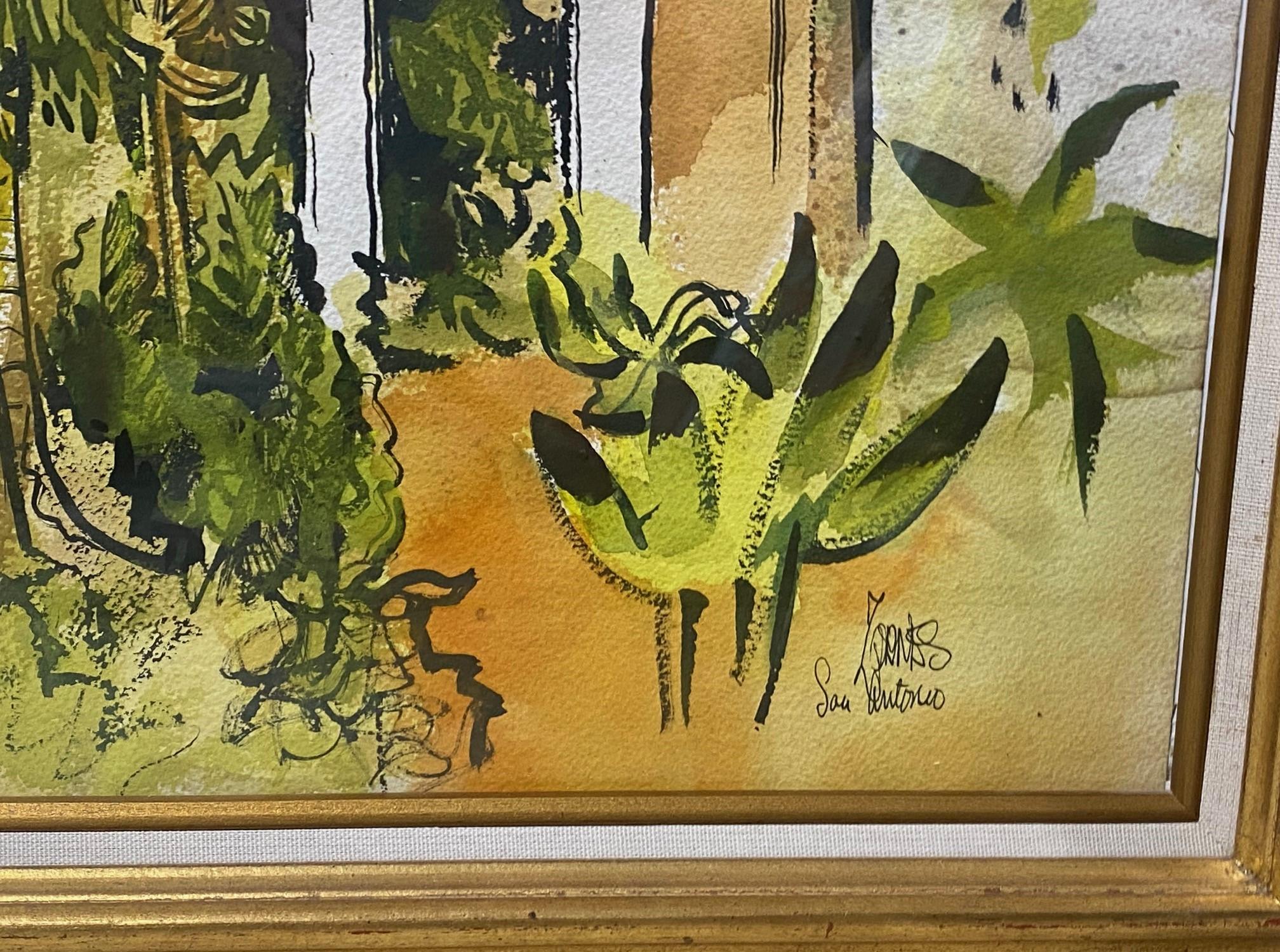 Milford Zornes Pintura en acuarela original firmada por un artista californiano de mediados de siglo Lienzo en venta