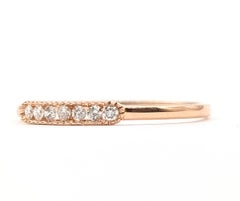 Milgrain Diamond Band in 14k Rose Gold