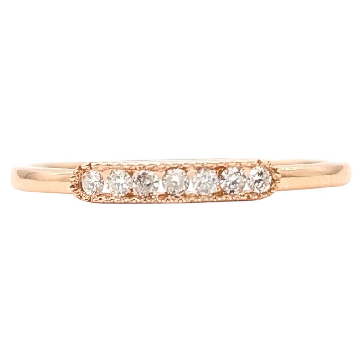 Milgrain Diamond Band in 14k Rose Gold