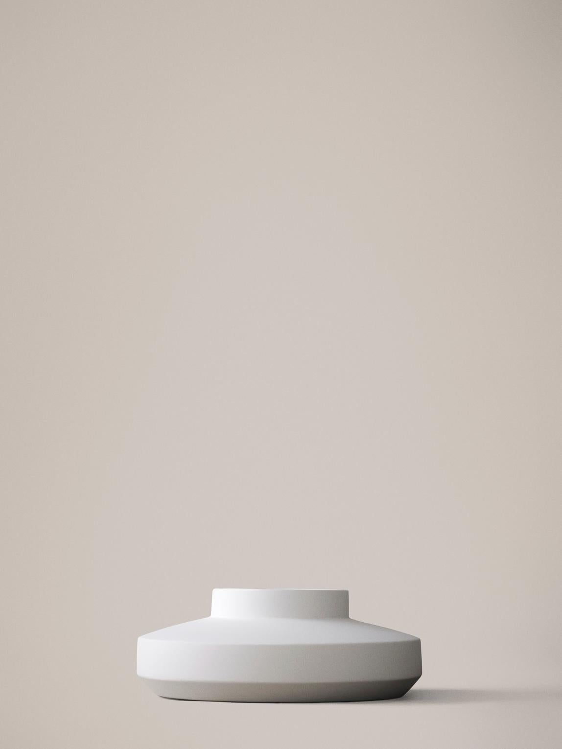 Mid-Century Modern Milia Seyppel Handmade Ceramic Vase, White Glazing Outside by Karakter 