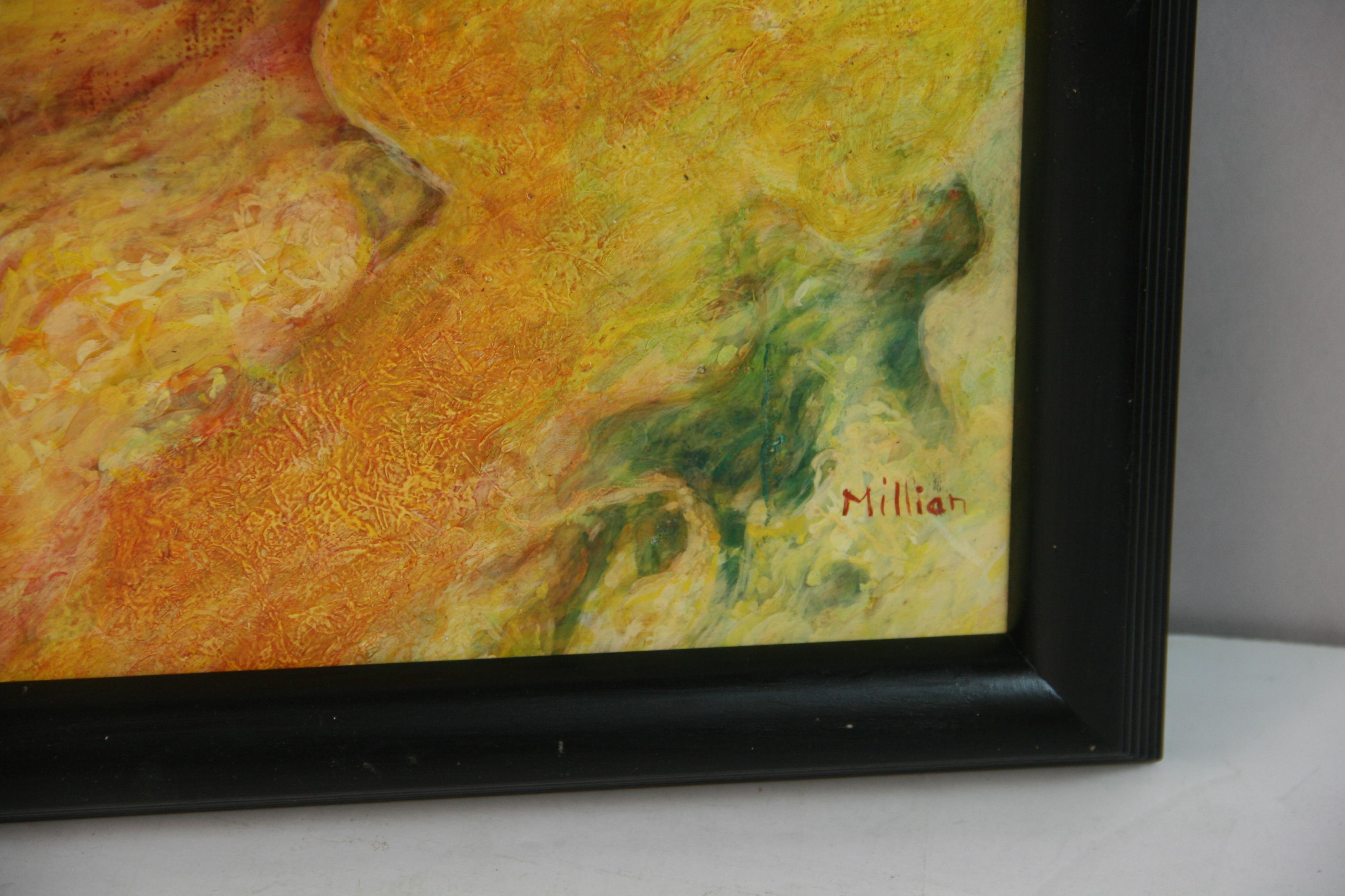 Rot und Gelb Abstraktes Expressionistisches Frauenportrait im Angebot 2