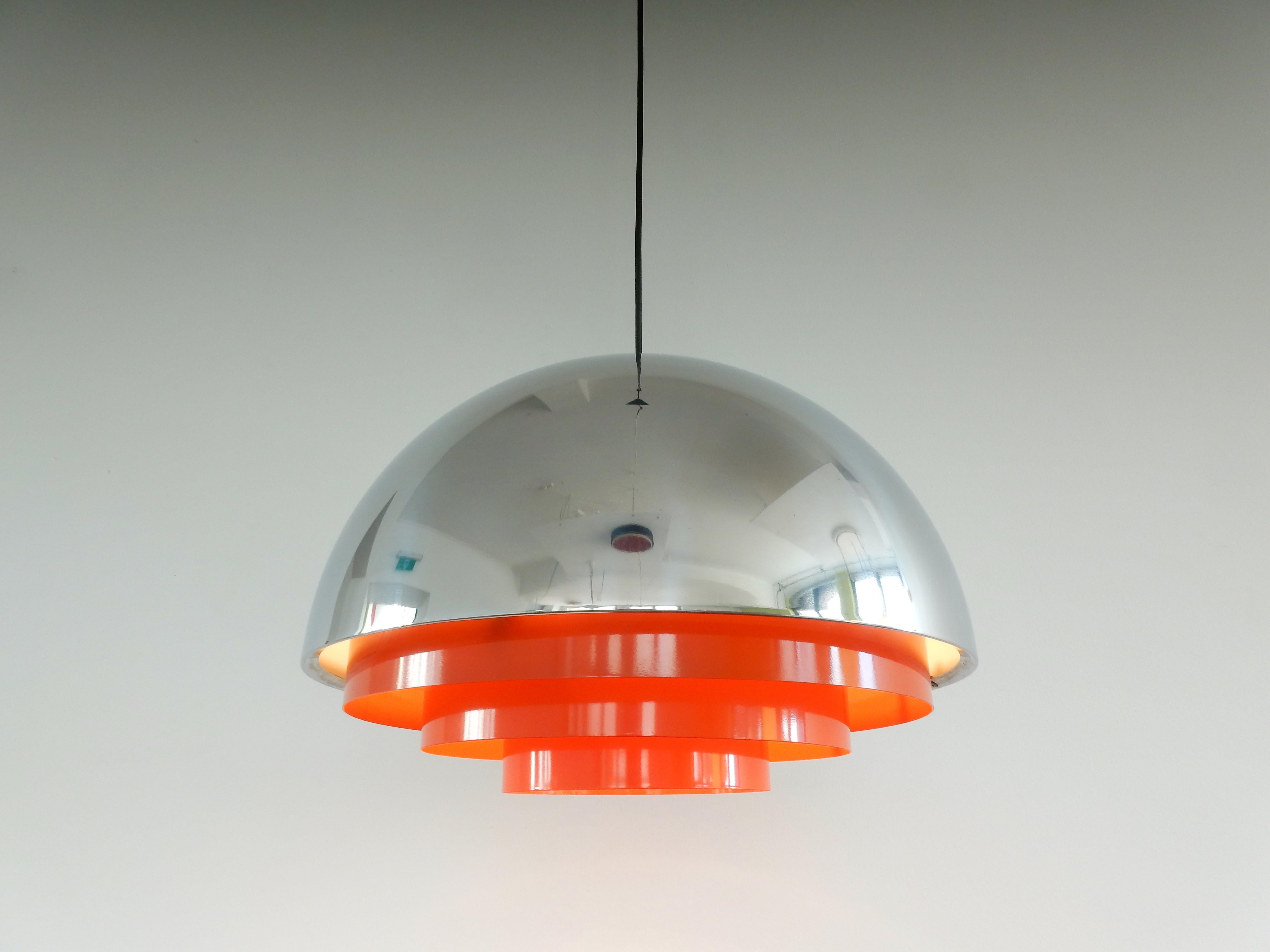 Milieu Maxi Pendant Lamp by Jo Hammerborg for Fog and Mørup, Denmark, 1970s In Good Condition In Steenwijk, NL