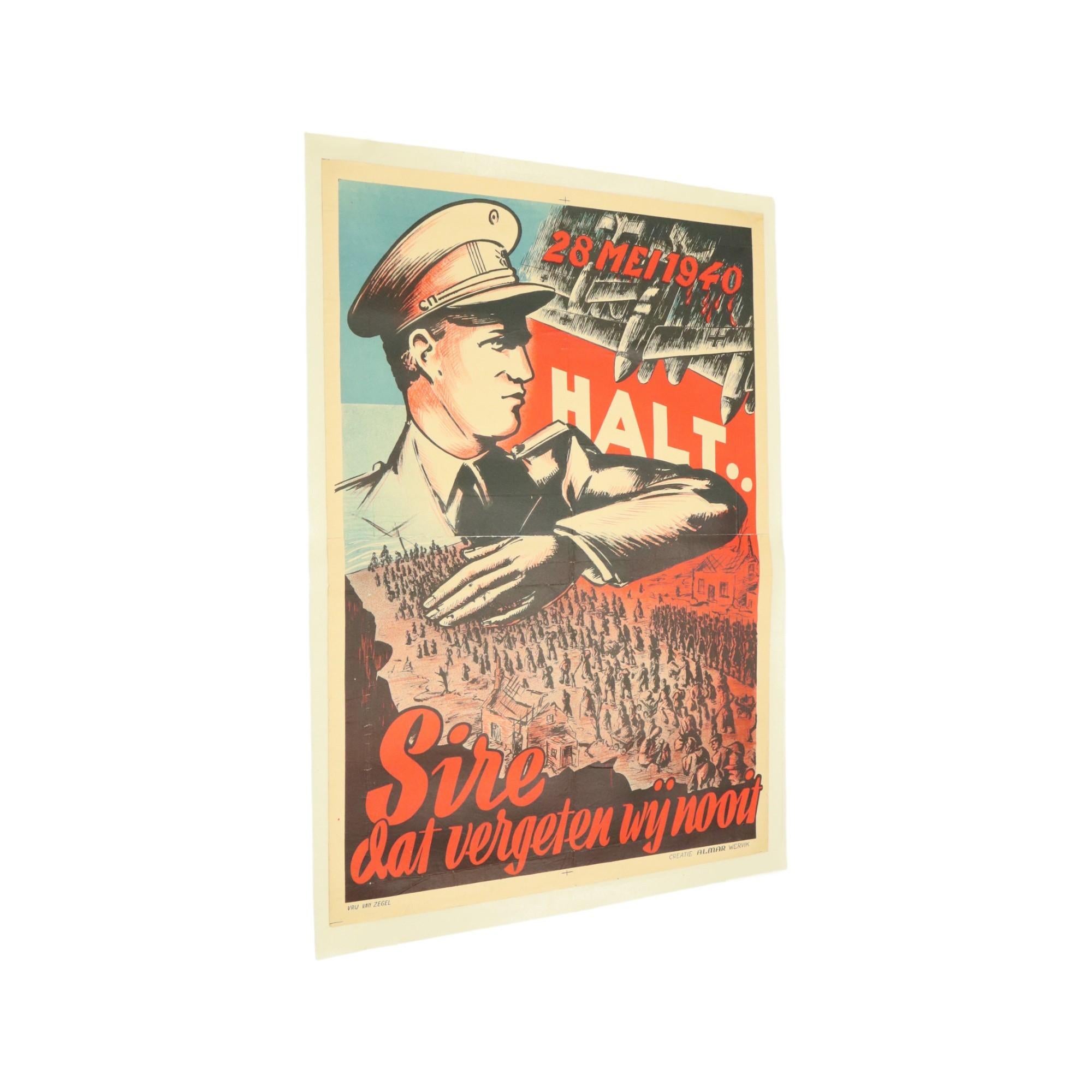Poster militare 28 maggio 1940 Halt Sire Non Dimentichiamo Mai in vendita 6