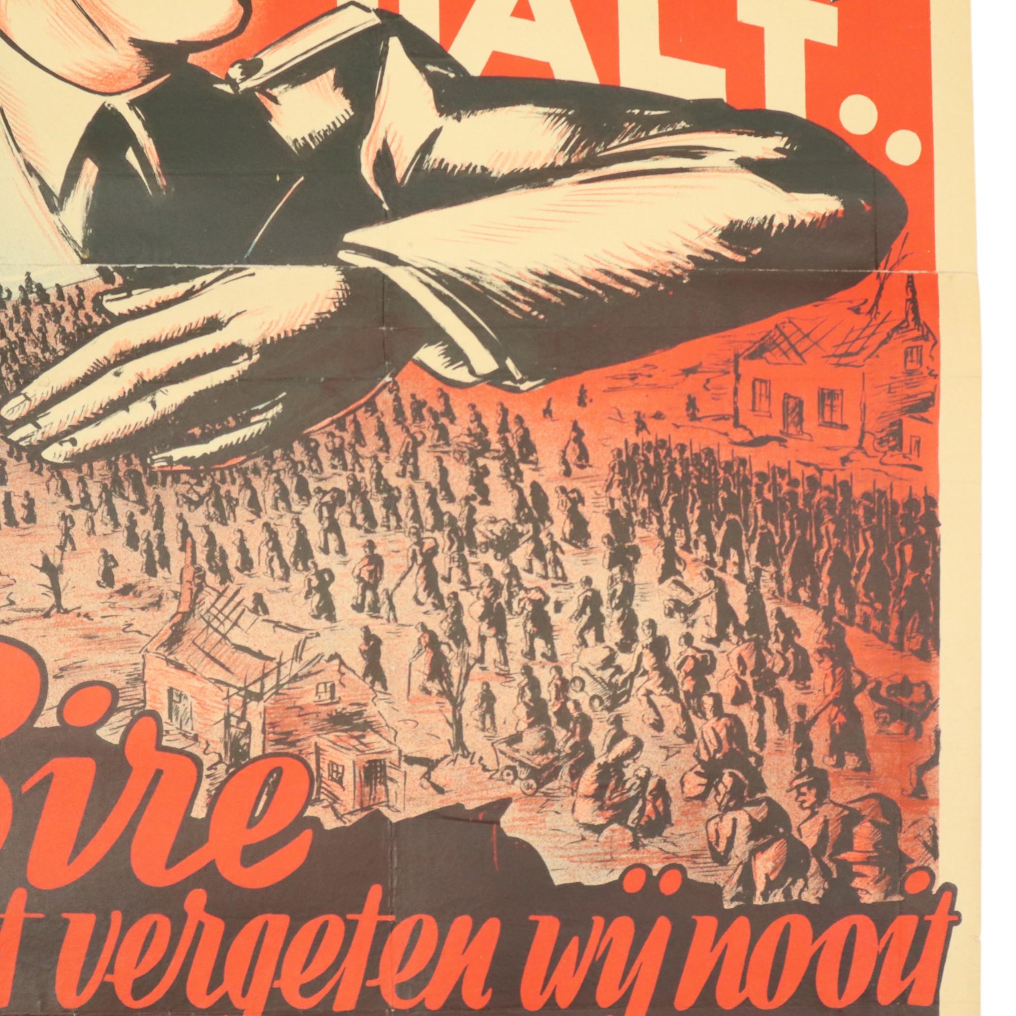 Poster militare 28 maggio 1940 Halt Sire Non Dimentichiamo Mai In condizioni buone in vendita a Poperinge, BE