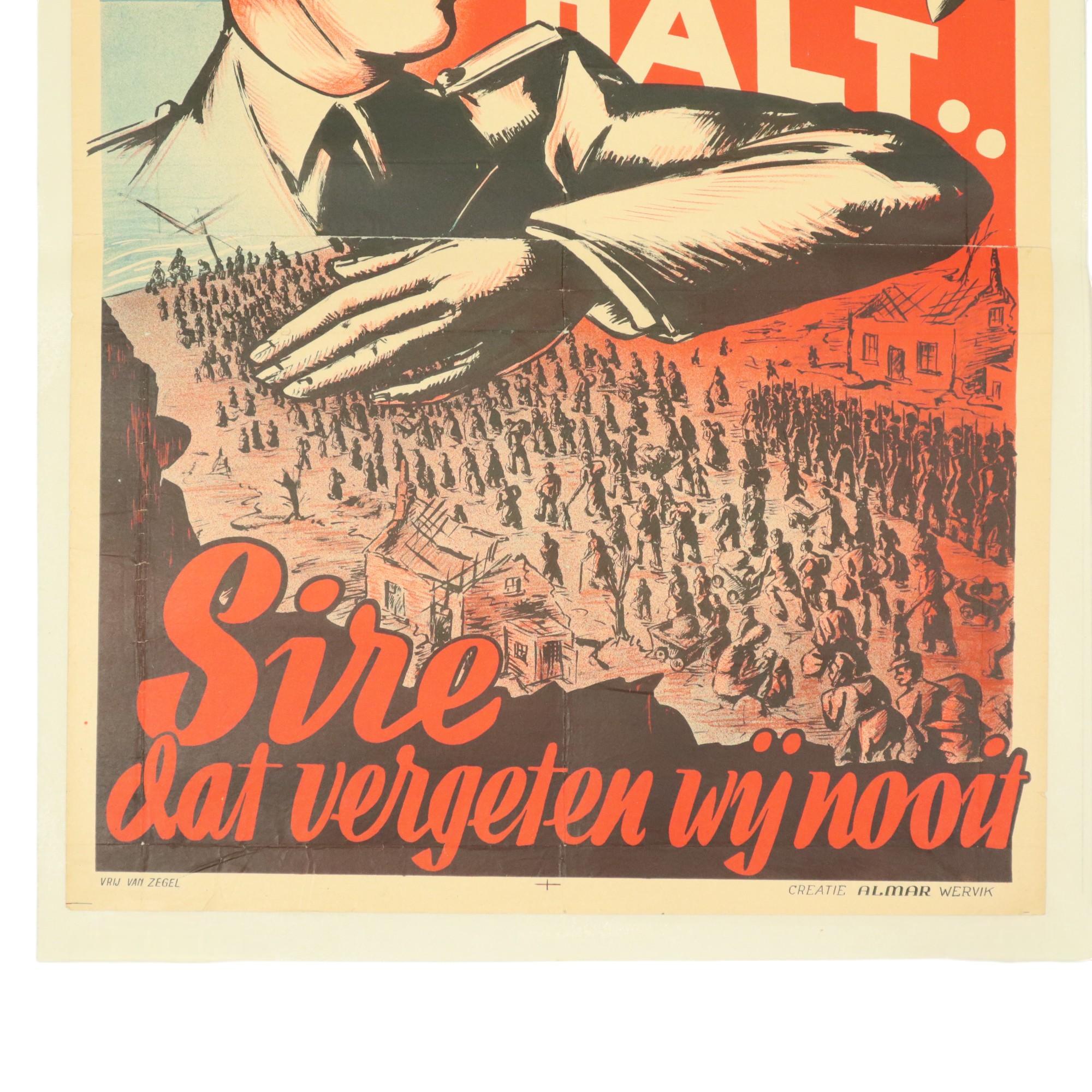 Metà XX secolo Poster militare 28 maggio 1940 Halt Sire Non Dimentichiamo Mai in vendita