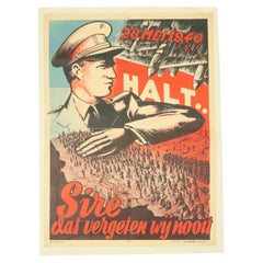 Militaria Poster May 28, 1940 Halt Sire We Never Forget